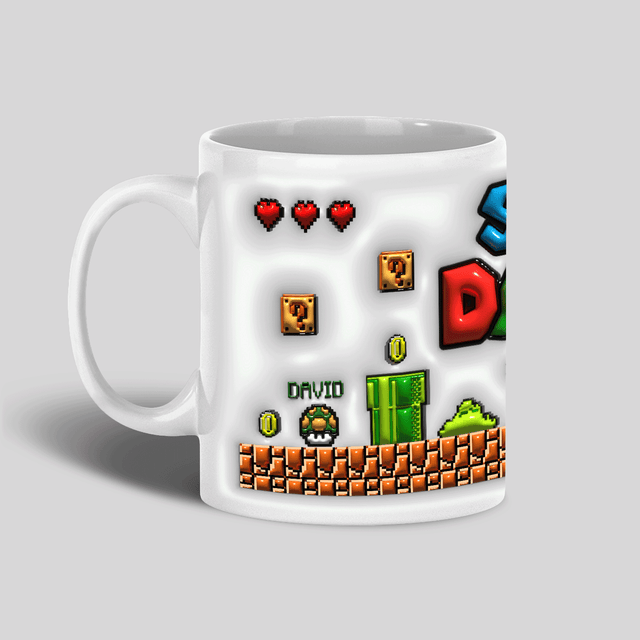 Super Daddio, Custom 3D Inflated Effect Printed Mug