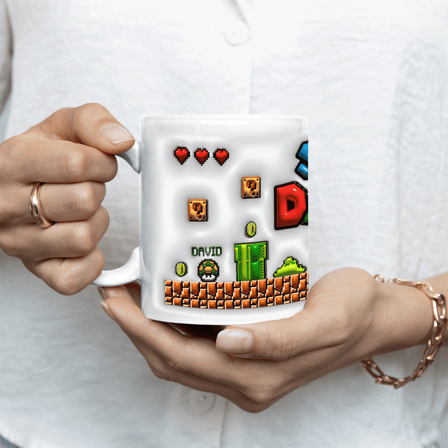 Super Daddio, Custom 3D Inflated Effect Printed Mug