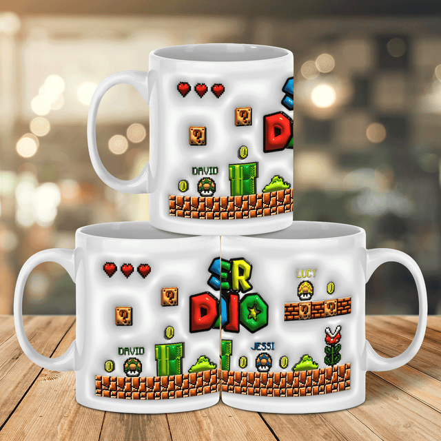 Super Daddio, Custom 3D Inflated Effect Printed Mug