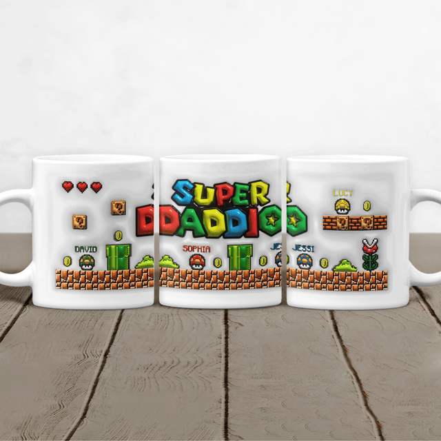 Super Daddio, Custom 3D Inflated Effect Printed Mug