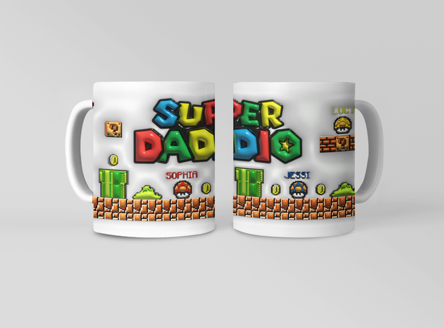 Super Daddio, Custom 3D Inflated Effect Printed Mug