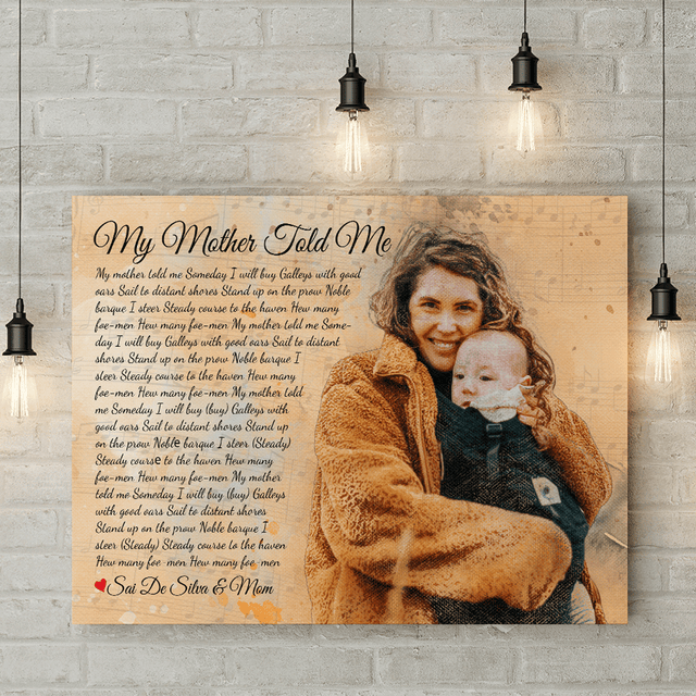 Custom Portrait From Photo, Song Lyrics Canvas Prints