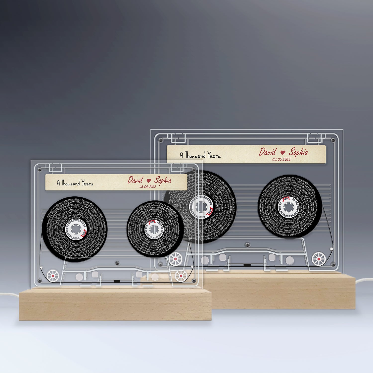 Personalized Song Lyrics with Cassette Tape - Led Light