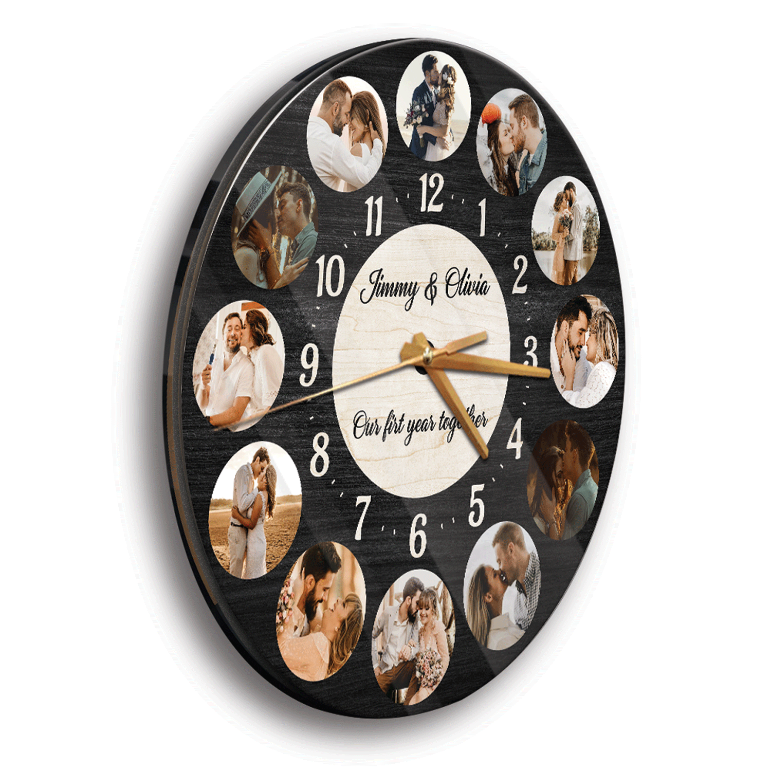 Custom Name And Text, Our First Year Together Wall Clock