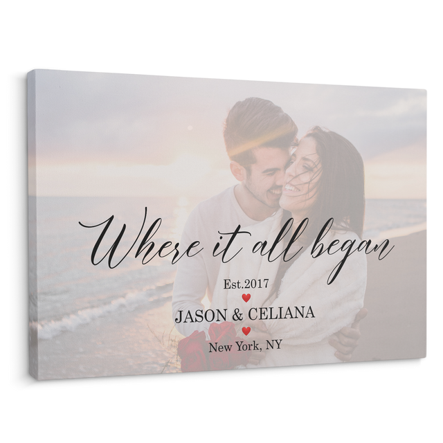 Wedding Photo Gift - Custom Canvas "Where It All Began"