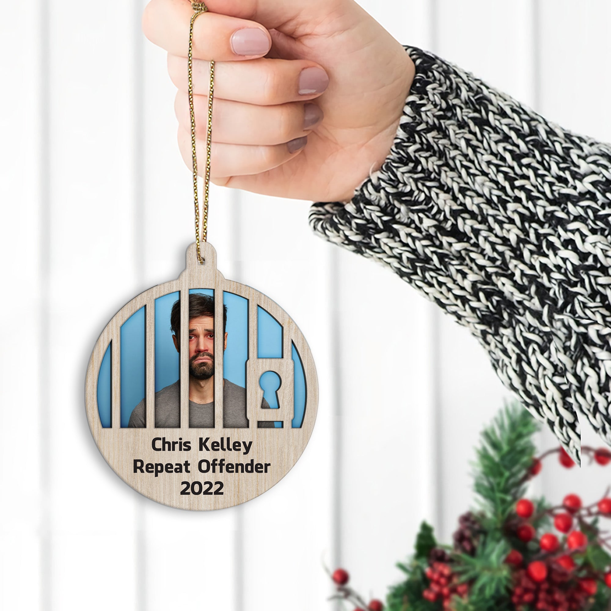 Personalized Ornament, Repeat Offender Circle Ornament