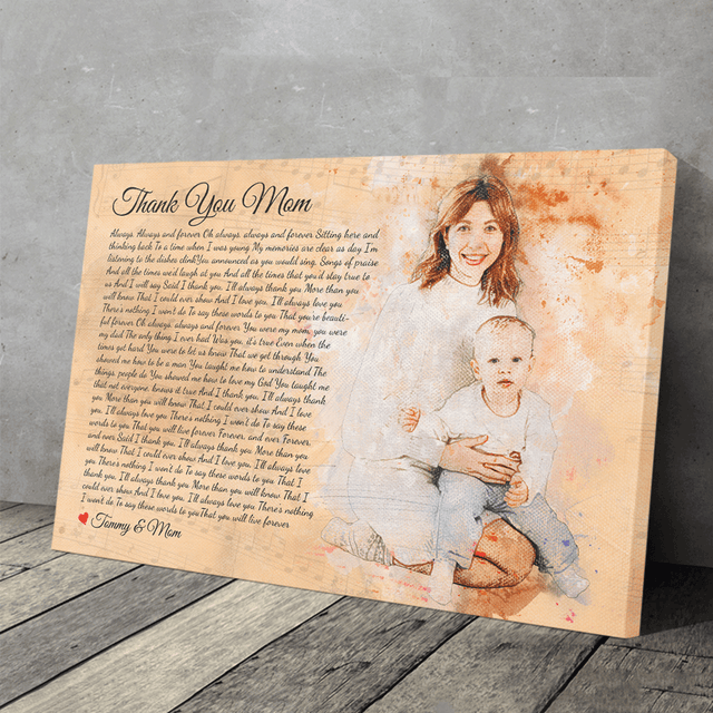 Custom Portrait From Photo, Song Lyrics Canvas Prints