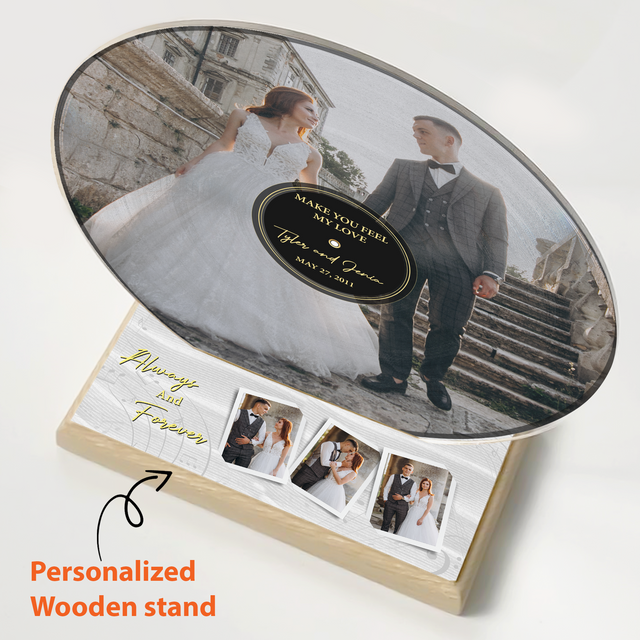 Custom Song Name Date, Acrylic Record with Wooden Stand