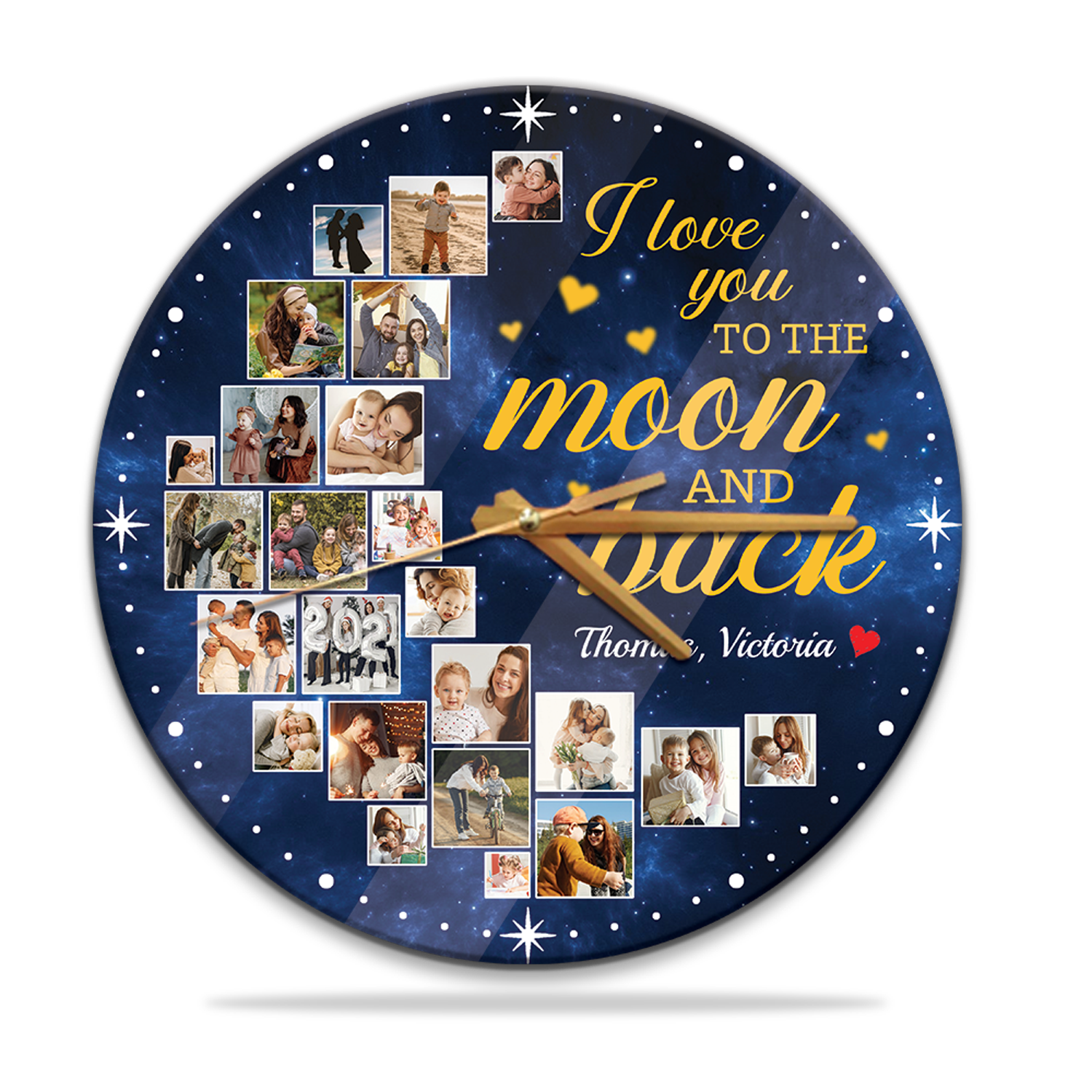 Custom Photo I Love You To The Moon and Back Wall Clock