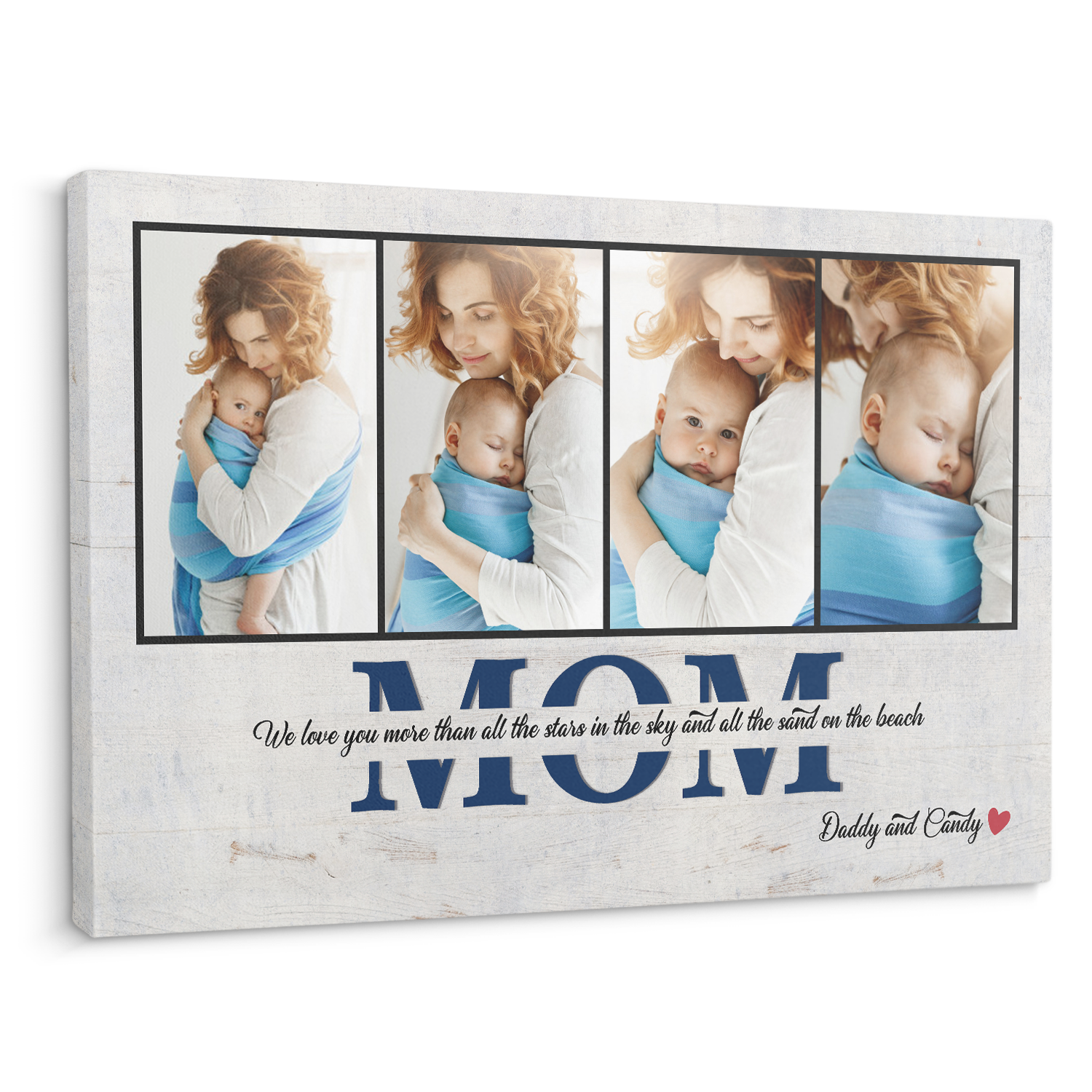 Mom, Custom Photo Collage, 4 Pictures Canvas Wall Art