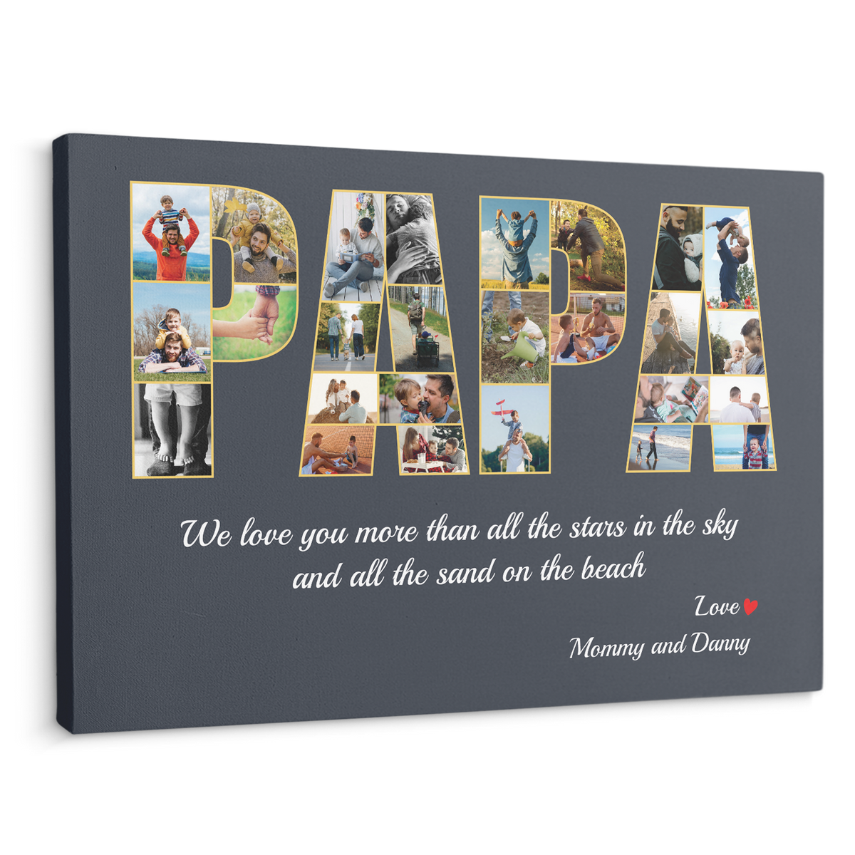 This Papa Bear Belongs To Photo Collage Canvas, Papa Fathers Day