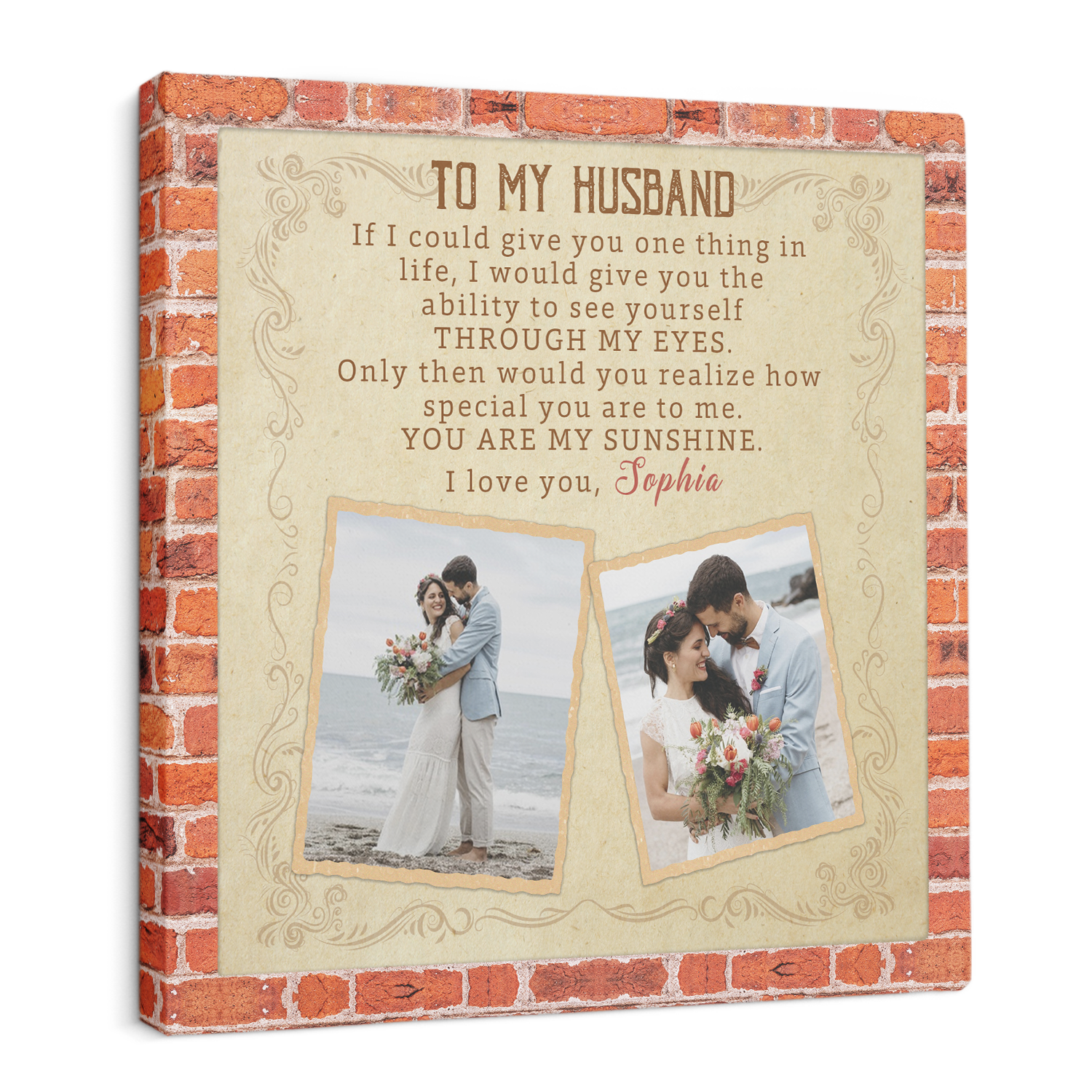 Custom Photo Canvas Wall Art, Gift For Husband