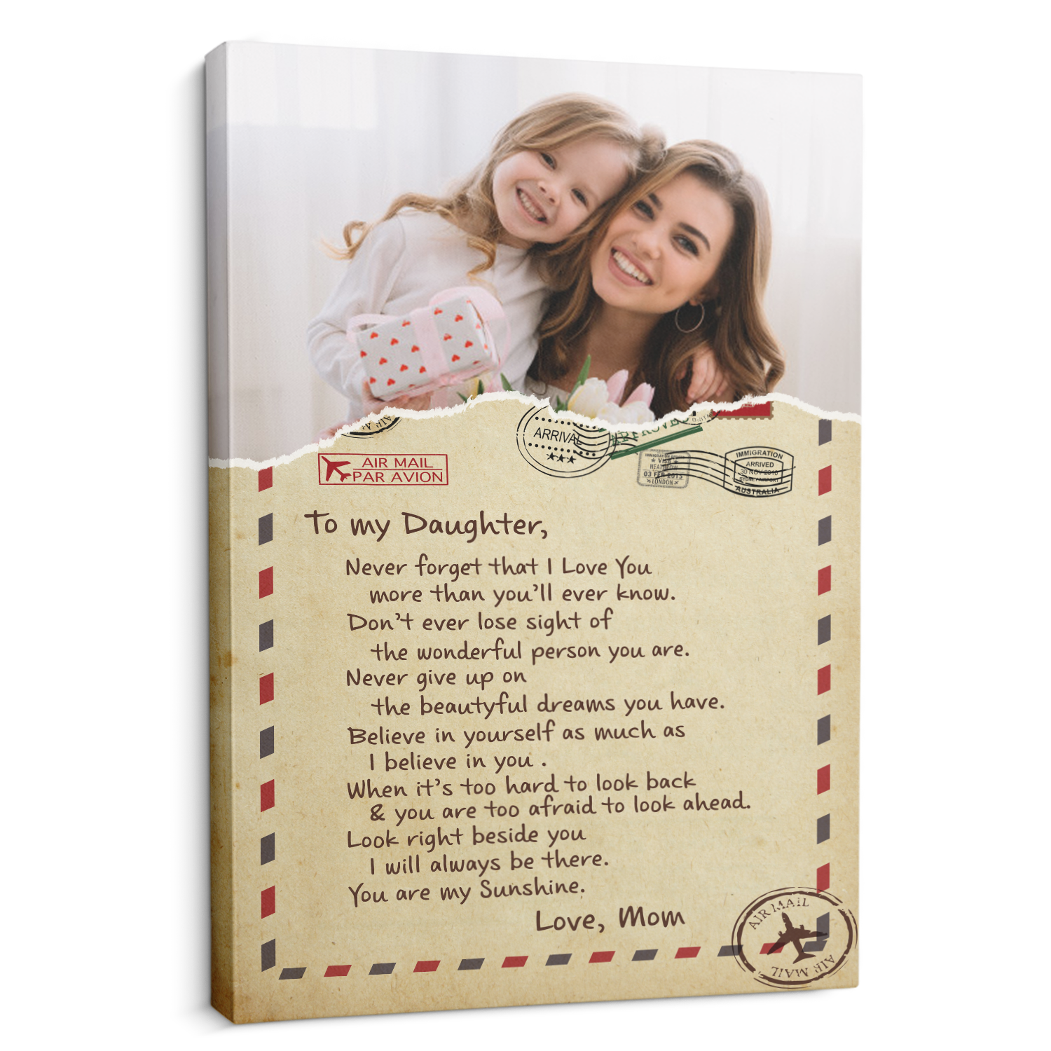 Custom Photo Canvas Art Print, Gift For Daughter