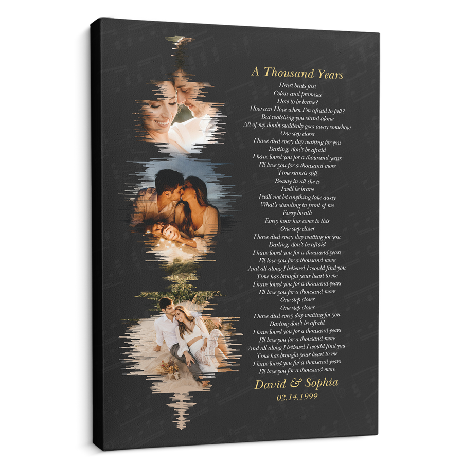 Custom Song Lyrics On Canvas Wall Art Anniversary & Wedding Gifts