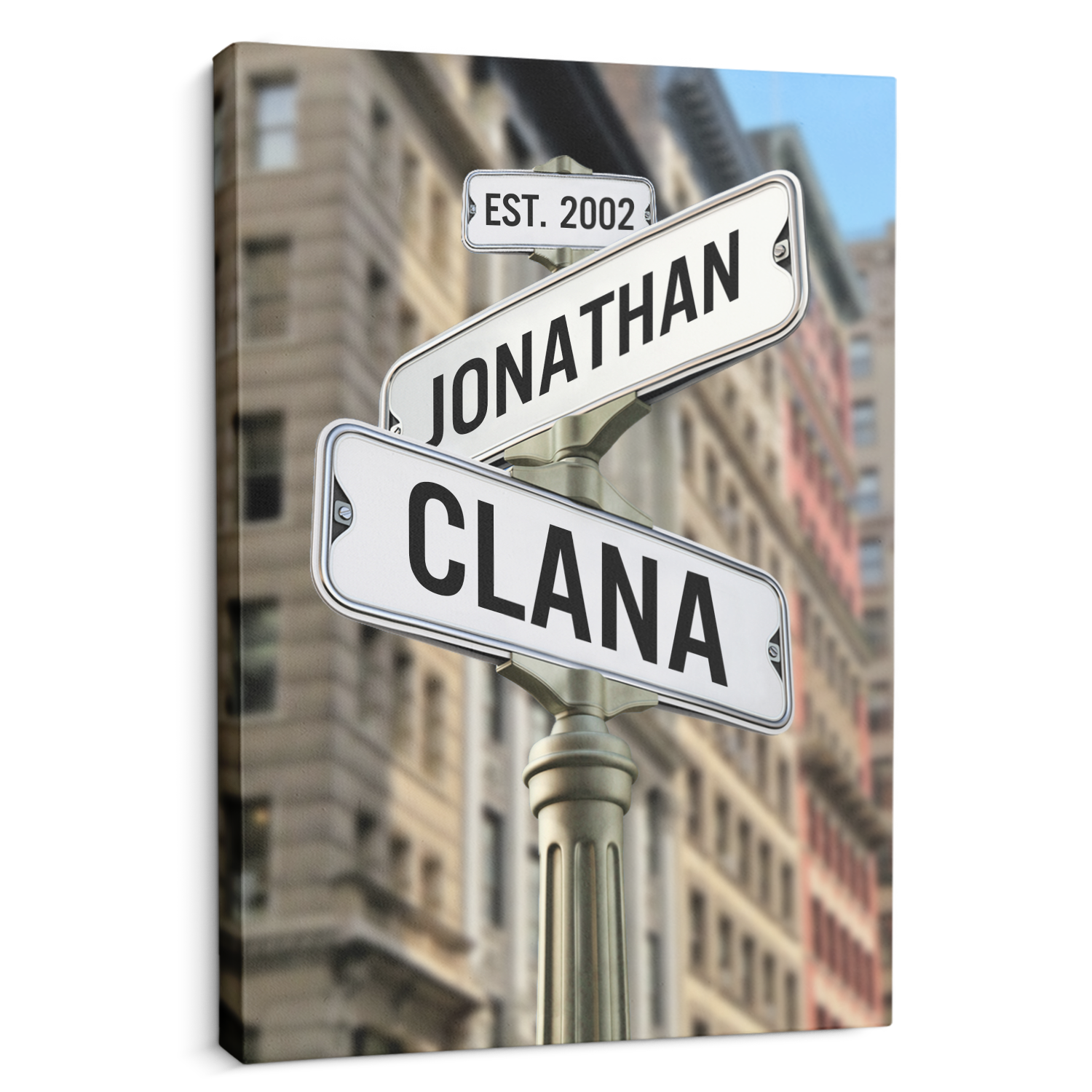 Custom Canvas Intersection Street Sign 2 Names