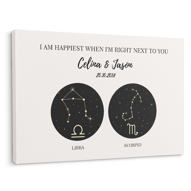 Couple Astrology - Custom Canvas Gift For Couples