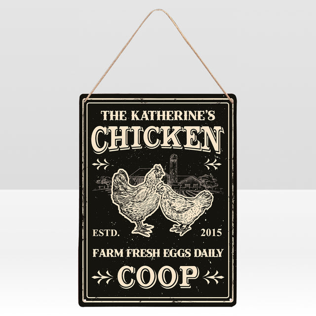 Chicken Coop Farm Fresh Eggs Daily, Customized Farm Sign