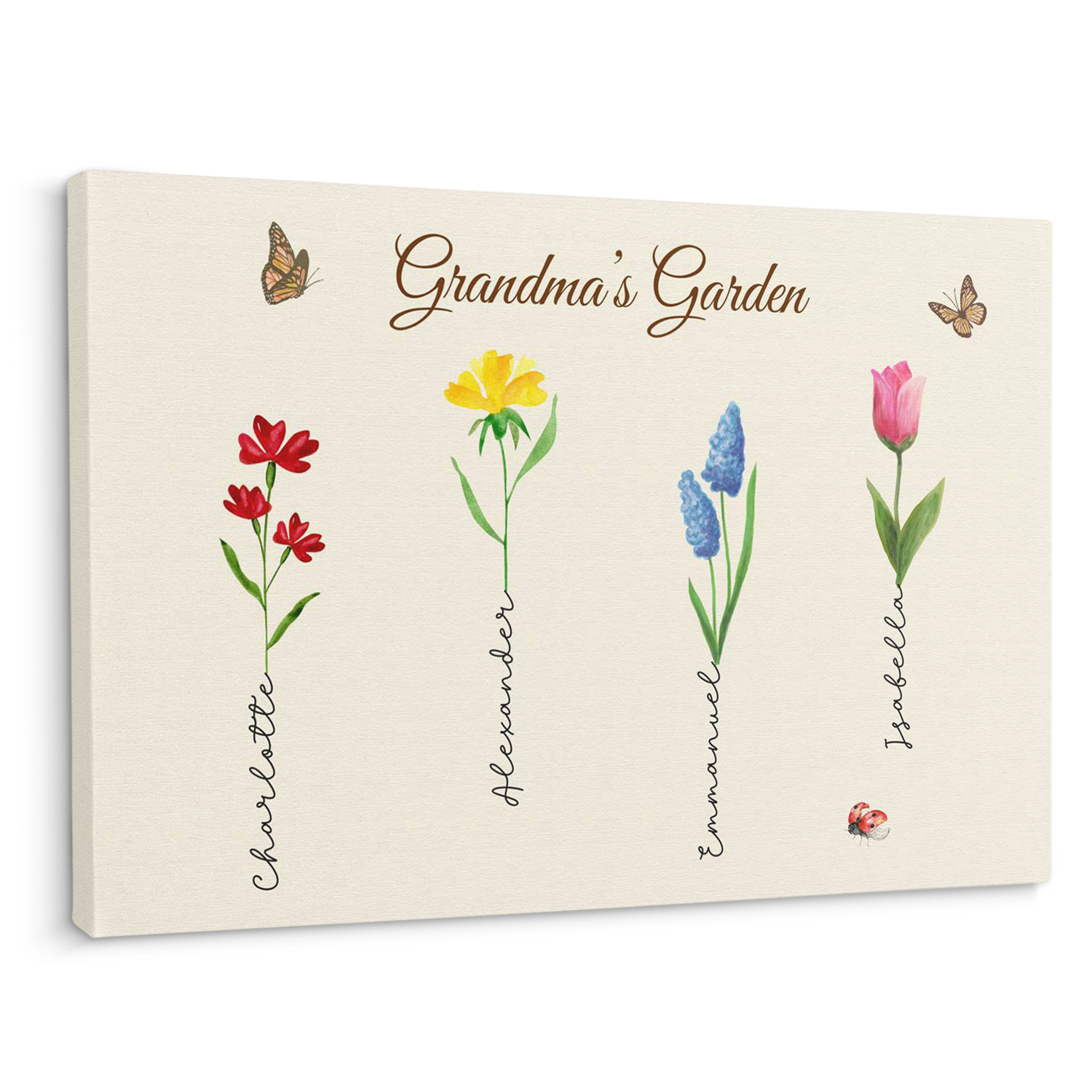 Grandma’s Garden Custom Kids Name Canvas Prints