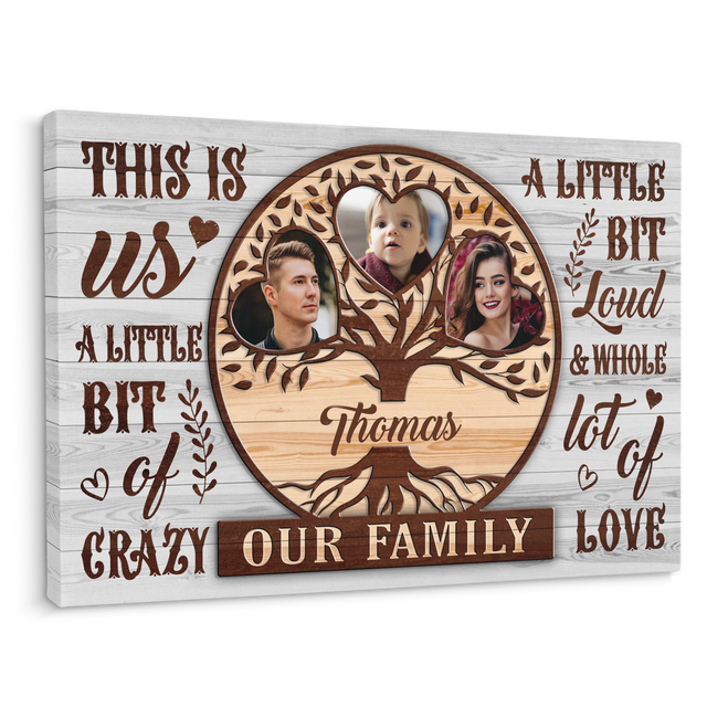 Family Tree, Custom Photo, Customizable Family Name, Canvas Wall Art