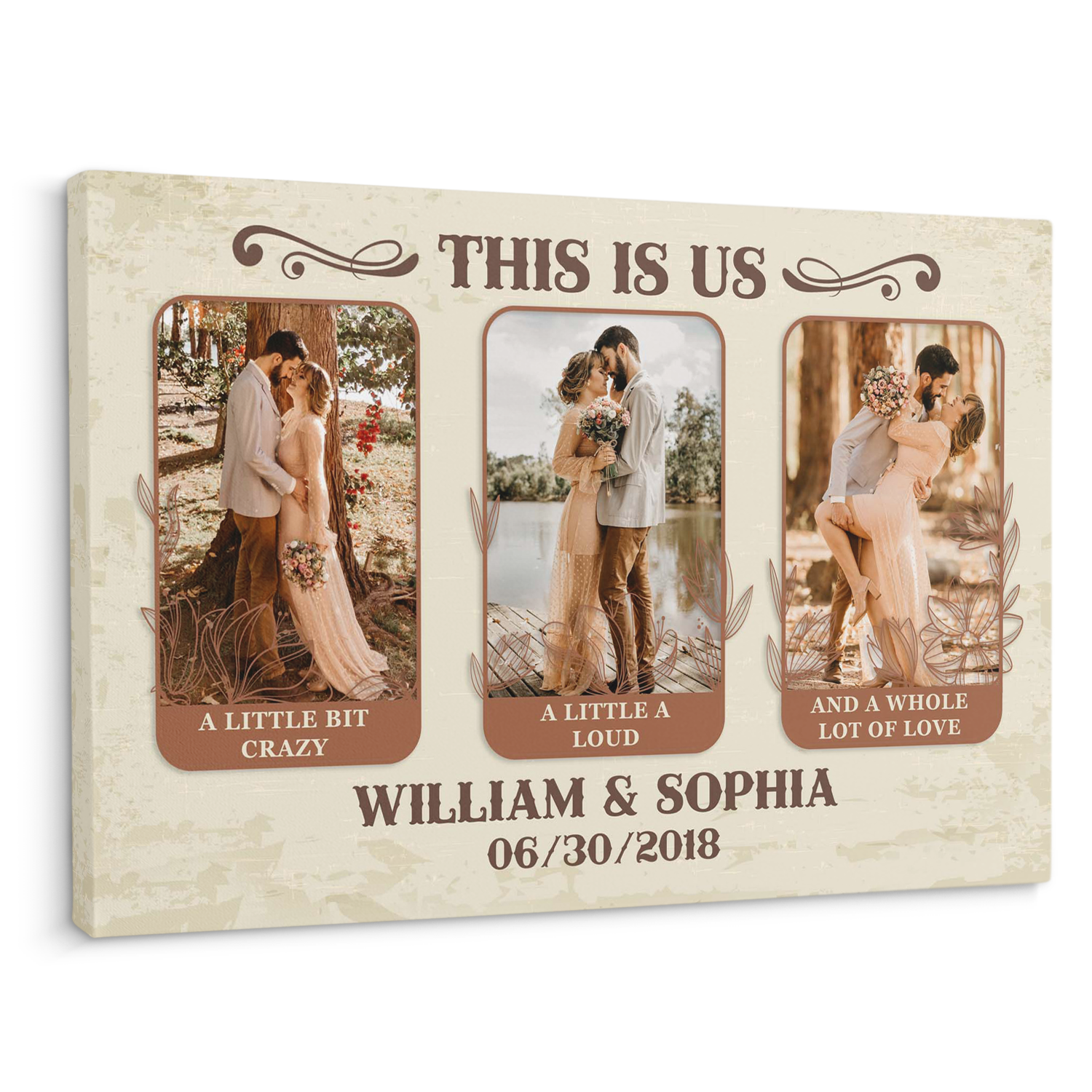 This is Us, Custom Photo, Customizable Name, Canvas Wall Art