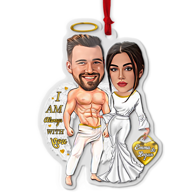 Custom Face From Photo, Gift For Couple, White Angle, Shape Ornament 2 Sides