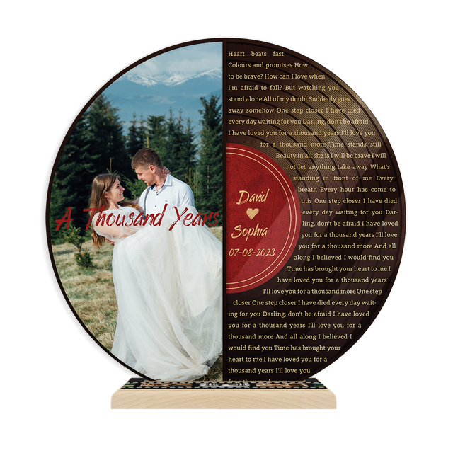 Custom Song Lyrics, Half Vinyl Record, Upload Photo, Customizable Song Name And Text Acrylic Record