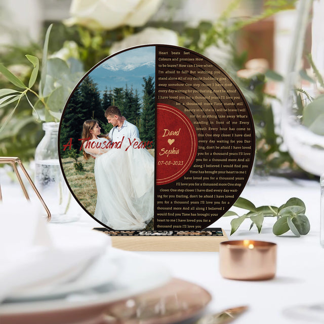 Custom Song Lyrics, Half Vinyl Record, Upload Photo, Customizable Song Name And Text Acrylic Record