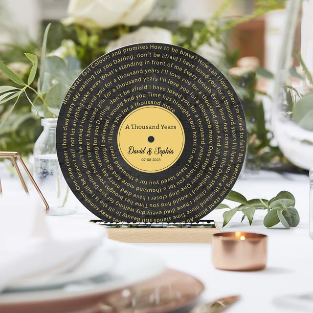 Personalized Song Lyrics & Upload Photo, Piano Style, Acrylic Record