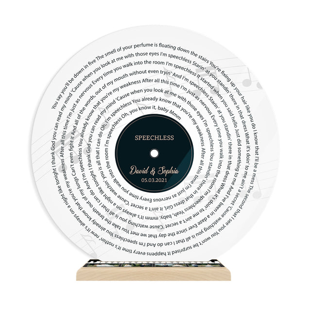 Custom Song Lyrics, White Vinyl Record Piano, Acrylic Record