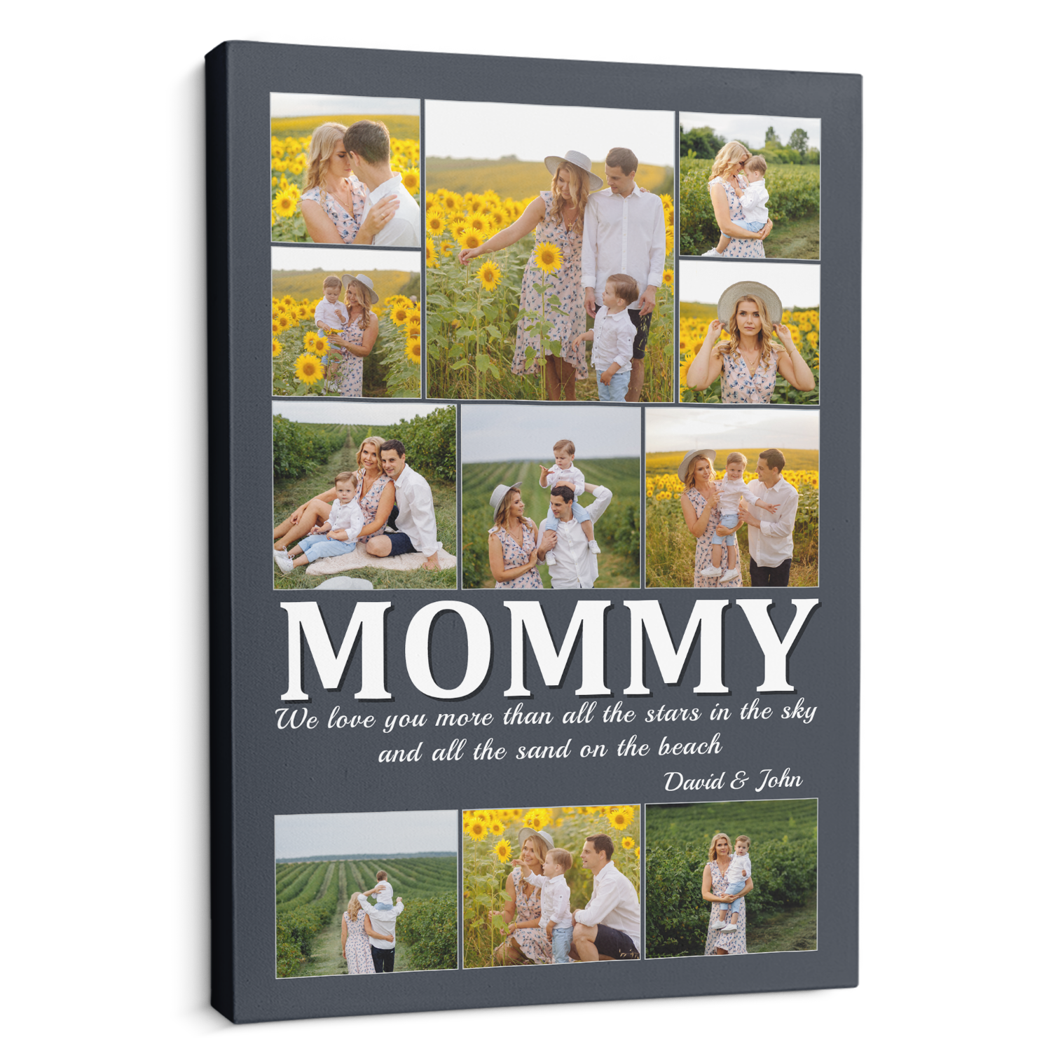 Mommy Custom Photo Collage, Customizable Name And Text Canvas Wall Art