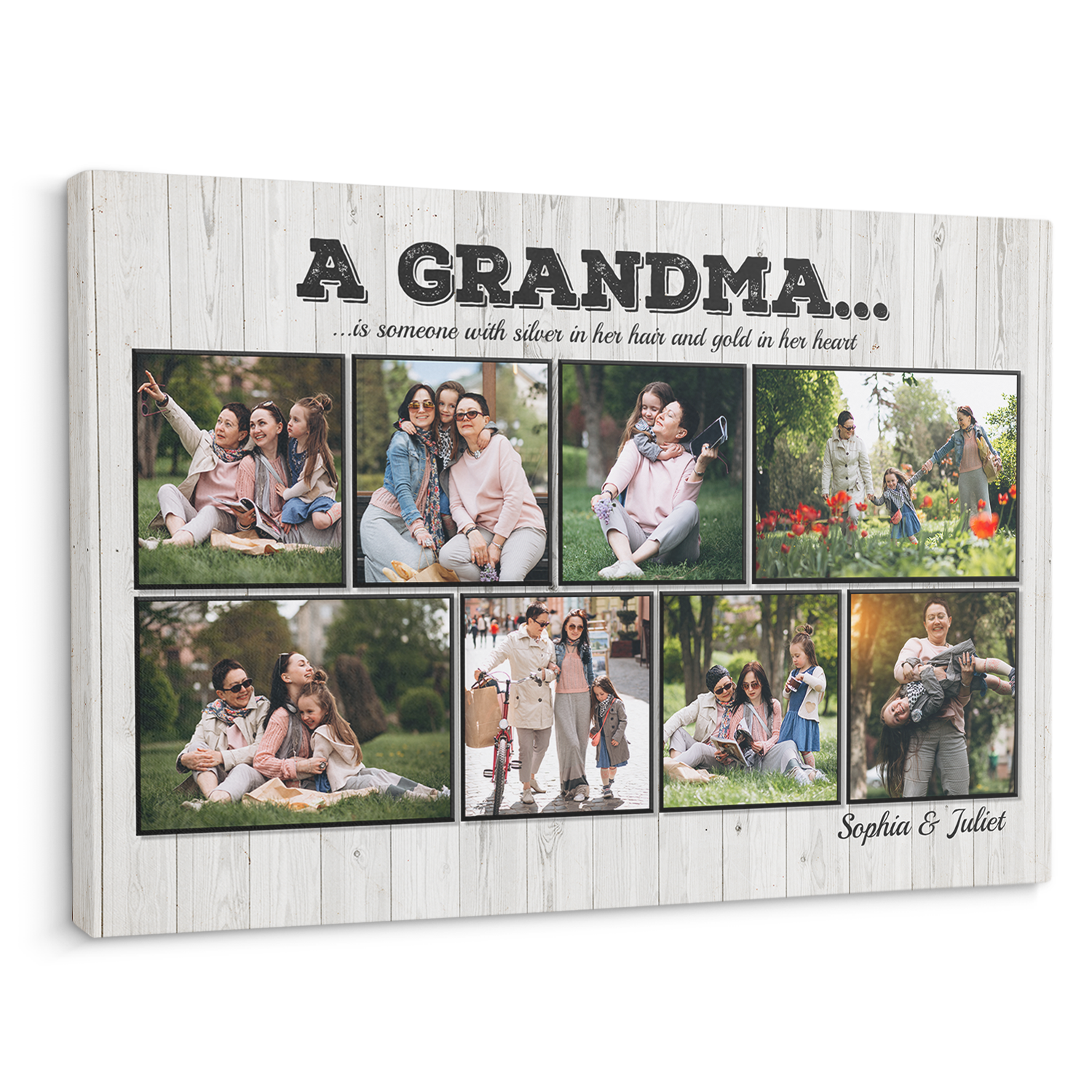 A Grandma Is Someone With Silver In Her Hair And Gold In Her Heart, Custom Photo Canvas Wall Art