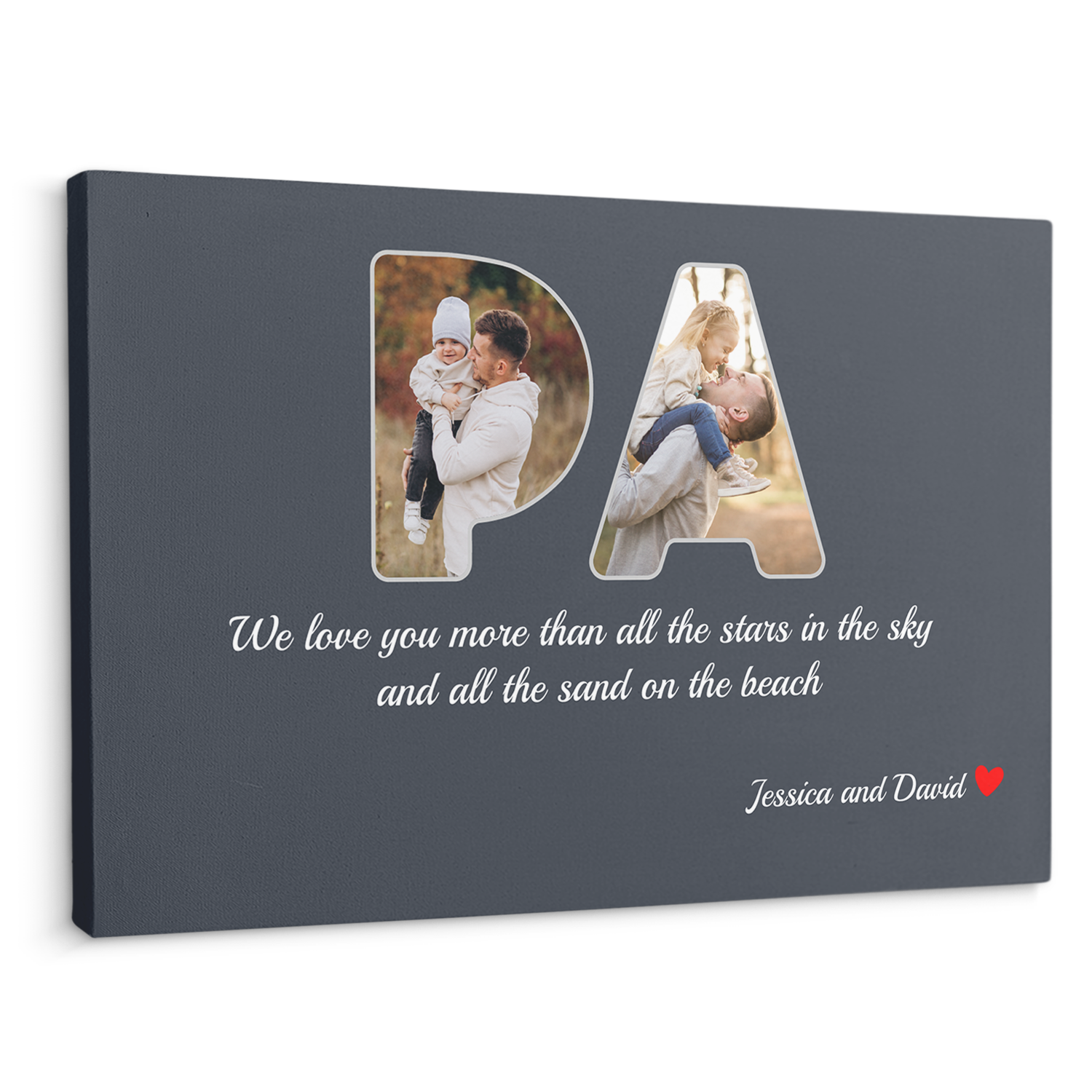 Pa Custom Photo - Customizable Name And Text Canvas Wall Art