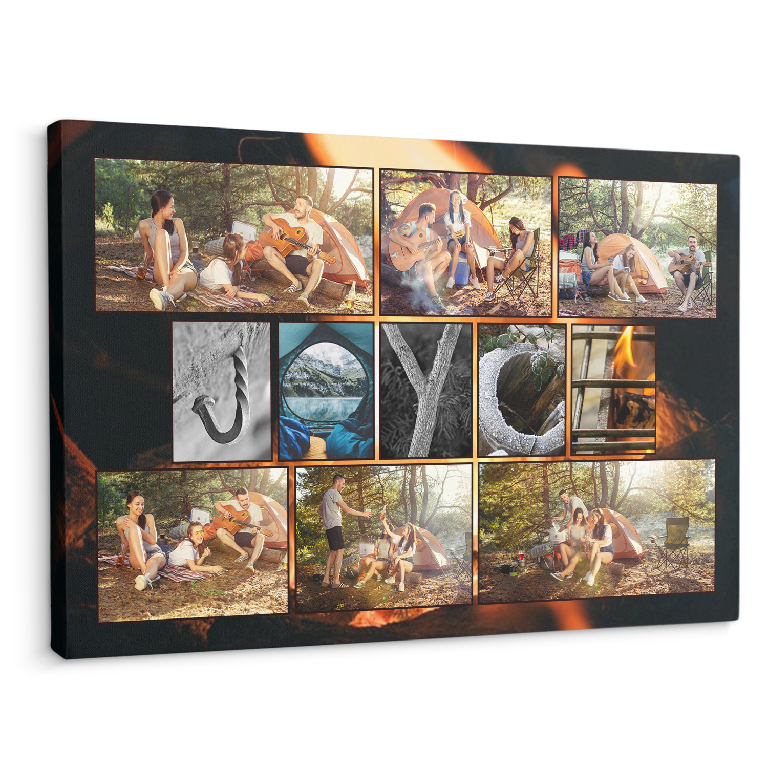 Custom Camping, Outdoor Name Art And Upload Photo, Canvas Wall Art