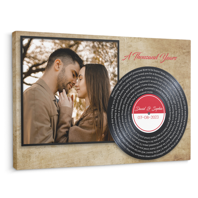 Custom Song Lyrics, Upload Photo, Vinyl Record, Canvas Wall Art