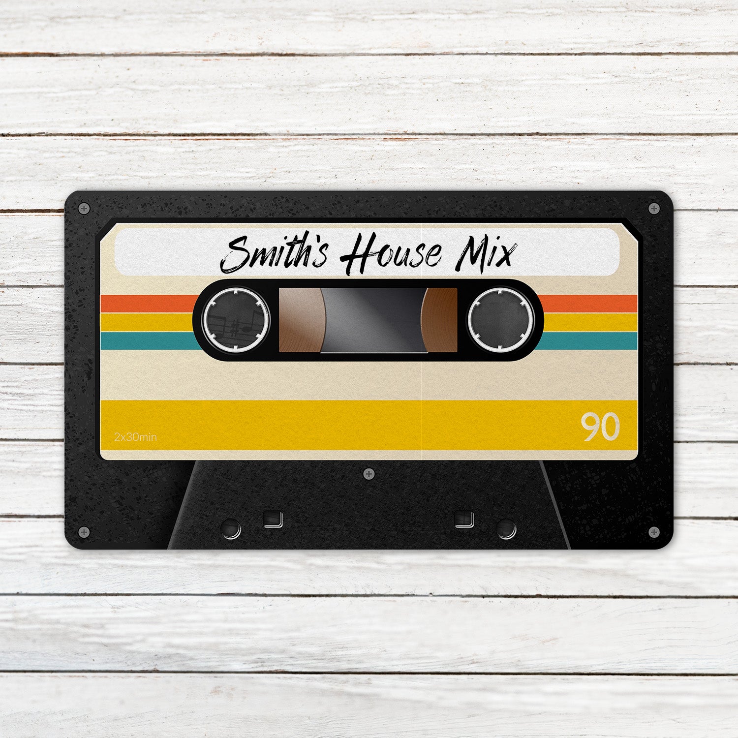 Custom Doormat, Personalized Name, Cassette Tape