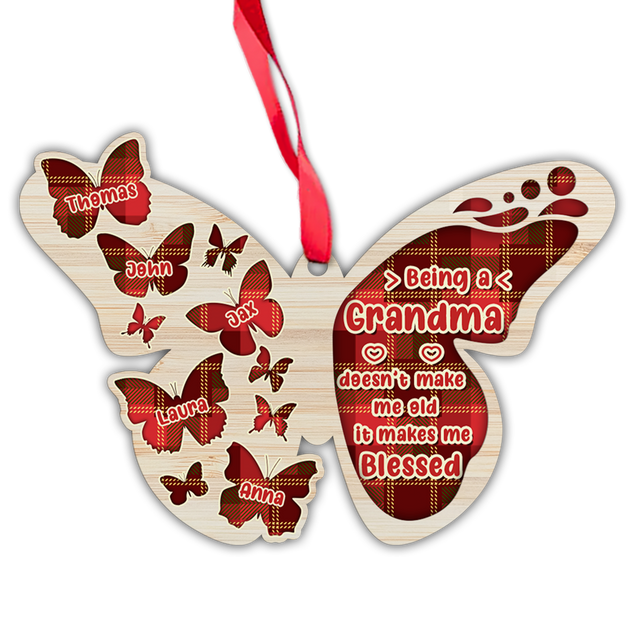 Personalized Family Christmas Ornament, Family Name, Butterfly Ornaments, Christmas Shape Ornament 2 Layer
