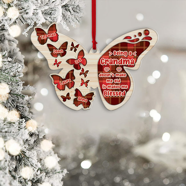 Personalized Family Christmas Ornament, Family Name, Butterfly Ornaments, Christmas Shape Ornament 2 Layer