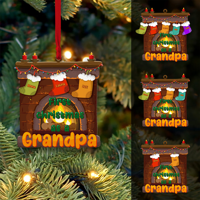 Personalized Family Christmas Ornament, Family Name, Wood Burning Stoves , Christmas Shape Ornament 2 Sides