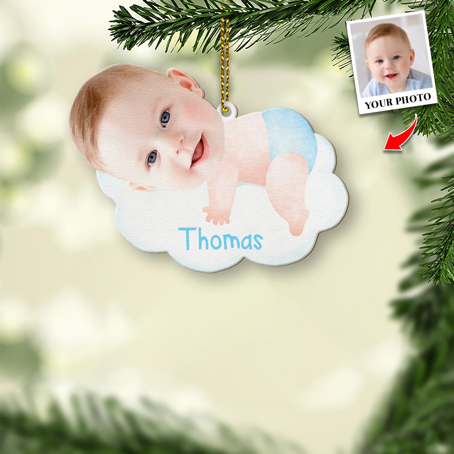 Baby on best sale a cloud ornament