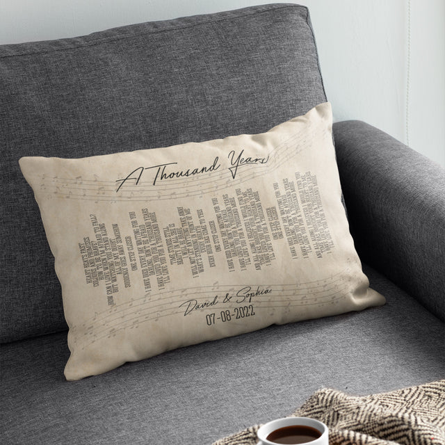 Custom Song Lyrics, Personalized Name And Date, Pillow