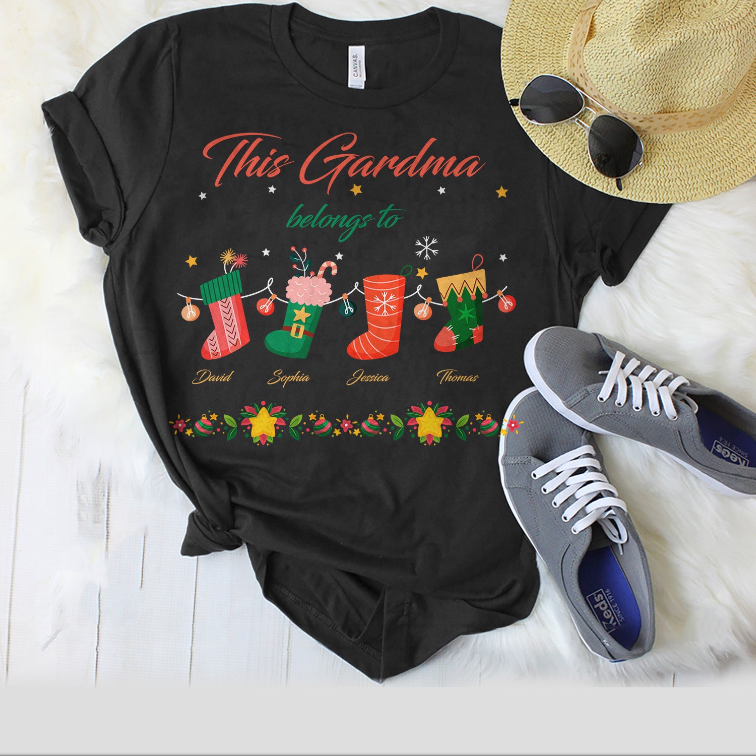 Grandma Belong Christmas Sock Customizable Shirt