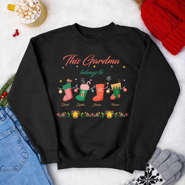 Grandma Belong Christmas Sock Customizable Shirt