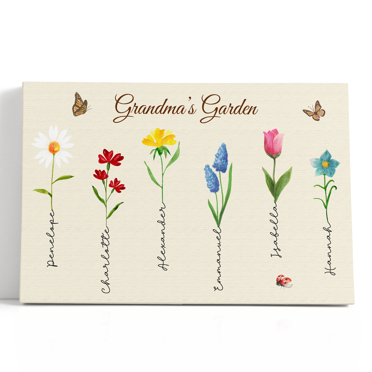 Grandma’s Garden Custom Kids Name Canvas Prints