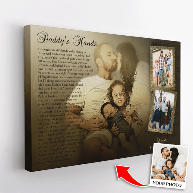 Custom Vintage Style, Song Lyrics Portrait Canvas