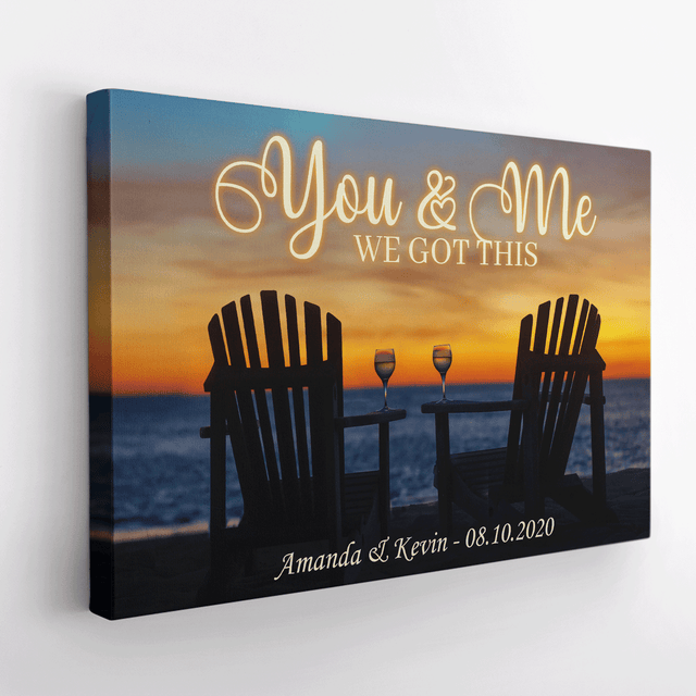 You And Me, We Got This, Custom Name And Date, Sunset Background Canvas Wall Art
