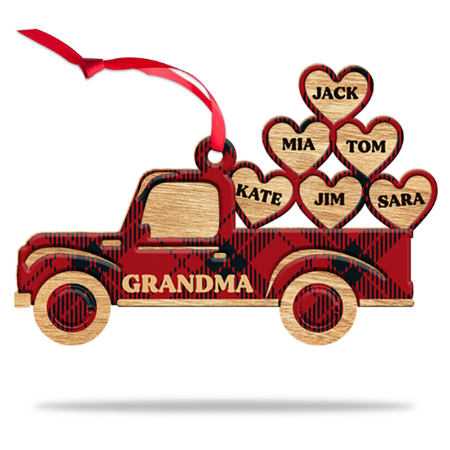 Family Name, Christmas Heart Car, Christmas Shape Ornament