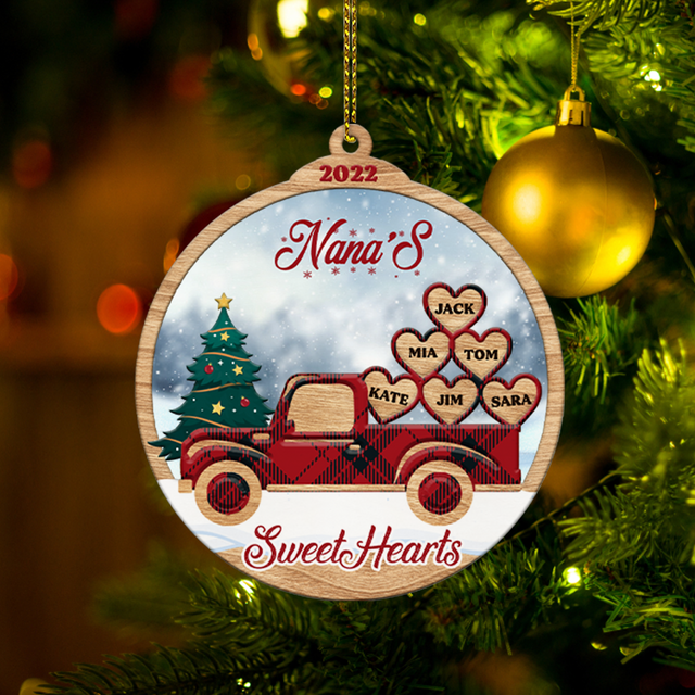 Family Name, Christmas Sweethearts Truck, Christmas Shape Ornament