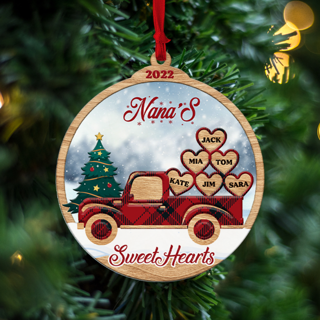 Family Name, Christmas Sweethearts Truck, Christmas Shape Ornament