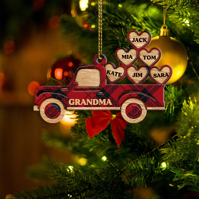 Family Name, Christmas Heart Car, Christmas Shape Ornament