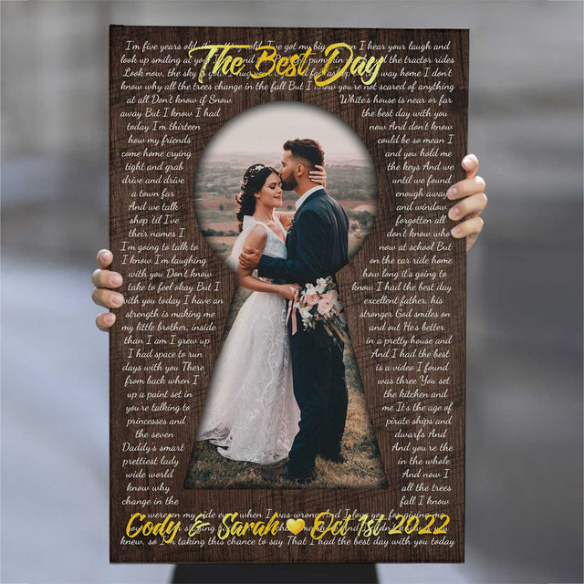 Custom Photo Name Date Key Shape Song Lyrics Canvas